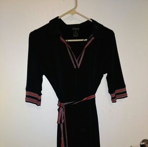Side tie navy dress.
